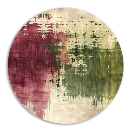 Abstract digitaal kunstwerk met rijke kleuren aluminium muurcirkel