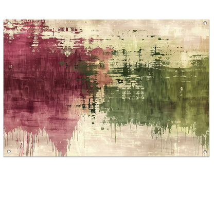 Abstract digitaal kunstwerk met rijke kleuren tuinposter