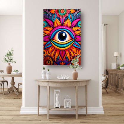 Het Oog van Kleurrijke Inspiratie canvas met baklijst