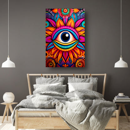 Het Oog van Kleurrijke Inspiratie canvas met baklijst