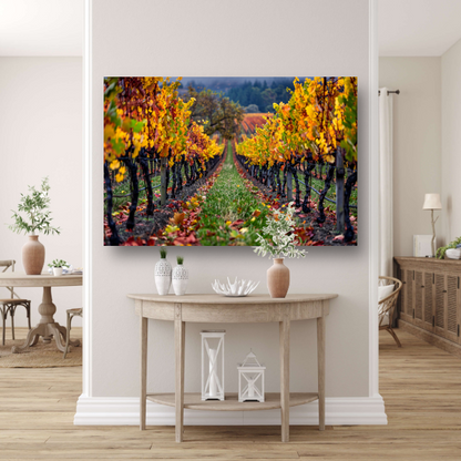Herfst in de wijngaard met kleurenpracht canvas