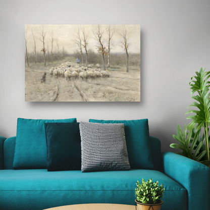 Schapenkudde op de heide bij Laren - Anton Mauve poster