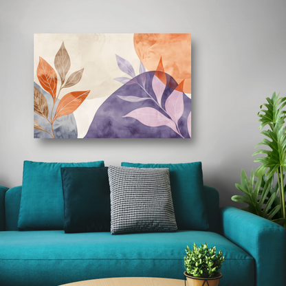 Abstracte Waterverf Bladeren in Warme Tinten acrylglas