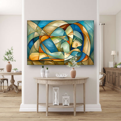 Abstract kunstwerk van slapende vrouw canvas