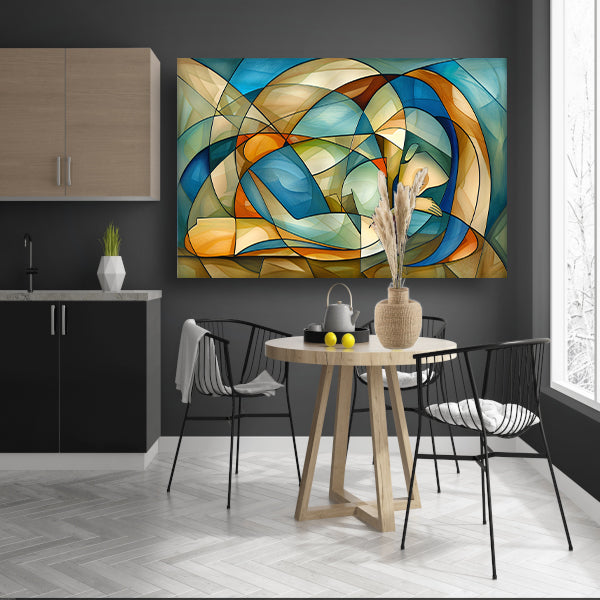 Abstract kunstwerk van slapende vrouw canvas
