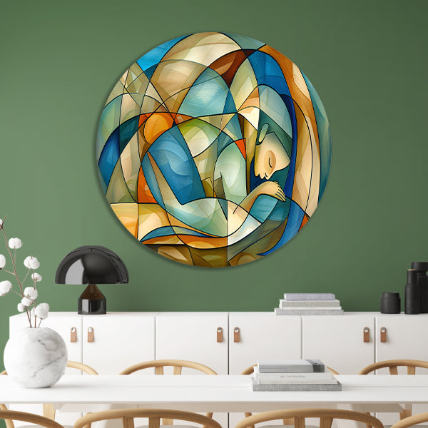 Abstract kunstwerk van slapende vrouw forex muurcirkel