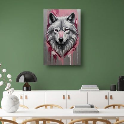 Dynamische Abstracte Wolf met Roze Accenten poster