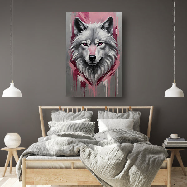 Dynamische Abstracte Wolf met Roze Accenten poster