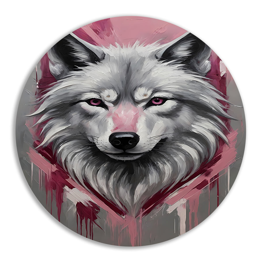 Dynamische Abstracte Wolf met Roze Accenten forex muurcirkel