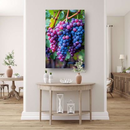 Rijpe druiventrossen aan de wijnstok canvas