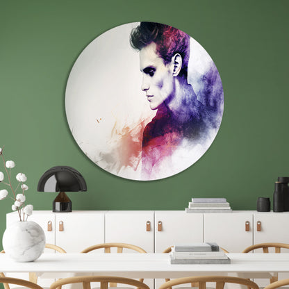 Abstracte kleurrijke digitale kunst van man forex muurcirkel