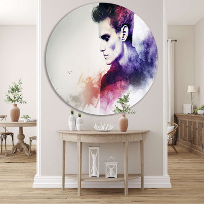 Abstracte kleurrijke digitale kunst van man forex muurcirkel