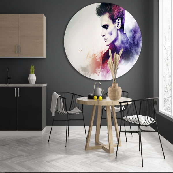 Abstracte kleurrijke digitale kunst van man forex muurcirkel