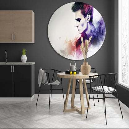 Abstracte kleurrijke digitale kunst van man forex muurcirkel