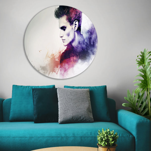 Abstracte kleurrijke digitale kunst van man forex muurcirkel