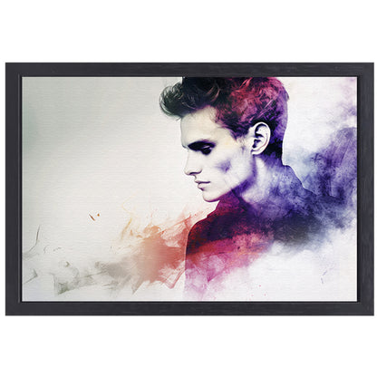 Abstracte kleurrijke digitale kunst van man canvas met baklijst