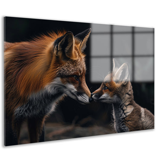 Intiem moment tussen twee vossen acrylglas