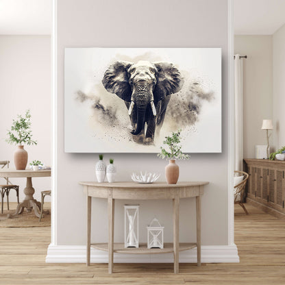 Majestueus olifant portret in zwart-wit poster