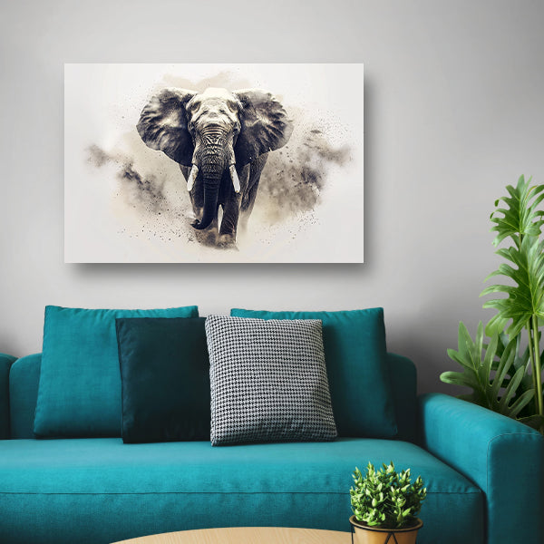Majestueus olifant portret in zwart-wit poster