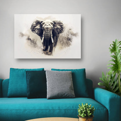 Majestueus olifant portret in zwart-wit poster