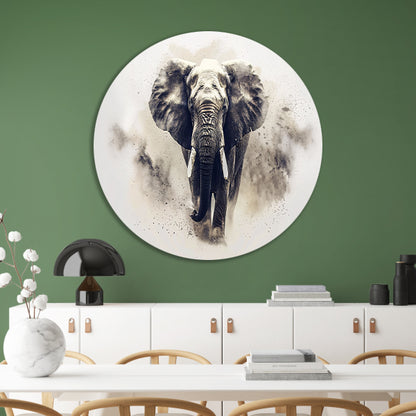 Majestueus olifant portret in zwart-wit forex muurcirkel