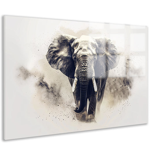 Majestueus olifant portret in zwart-wit acrylglas