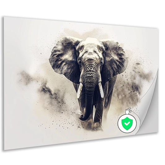 Majestueus olifant portret in zwart-wit poster