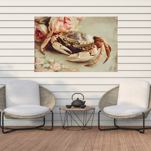 Stilleven met krab tuinposter