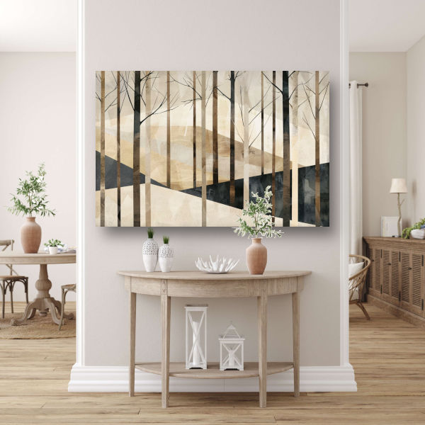 Stilistische Sepiatinten Boslandschap poster