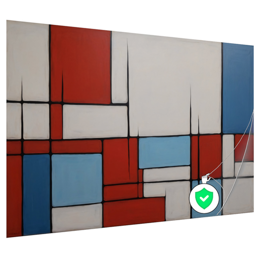Abstracte Harmonie in Rood en Blauw poster