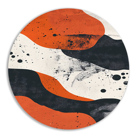 Abstract  met oranje en zwart forex muurcirkel