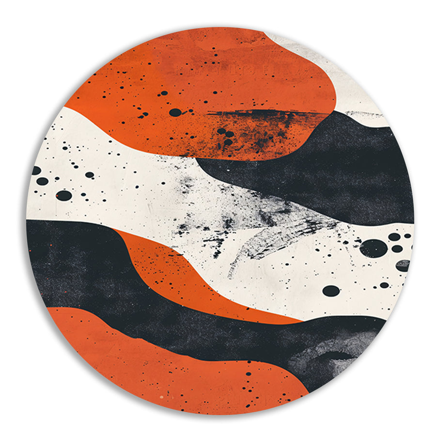 Abstract  met oranje en zwart forex muurcirkel