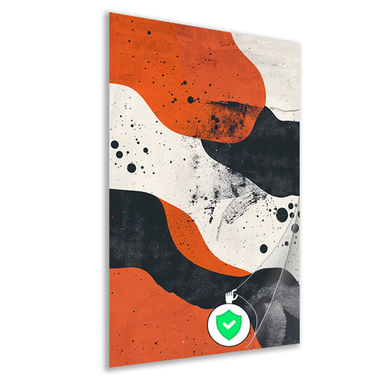Abstract  met oranje en zwart poster