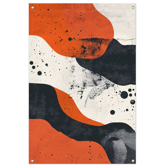 Abstract  met oranje en zwart tuinposter
