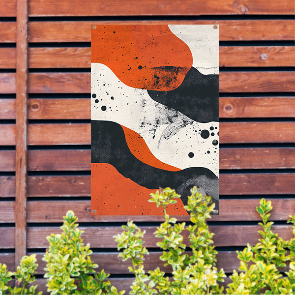 Abstract  met oranje en zwart tuinposter