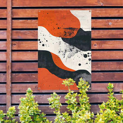 Abstract  met oranje en zwart tuinposter