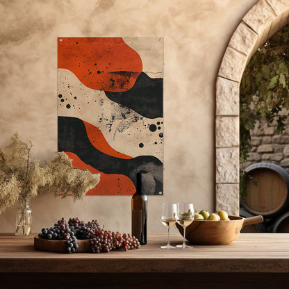Abstract  met oranje en zwart tuinposter