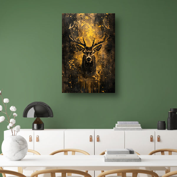 Mystiek hert in abstracte expressieve kleuren poster