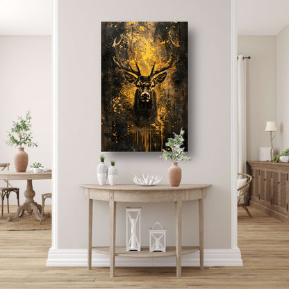 Mystiek hert in abstracte expressieve kleuren canvas
