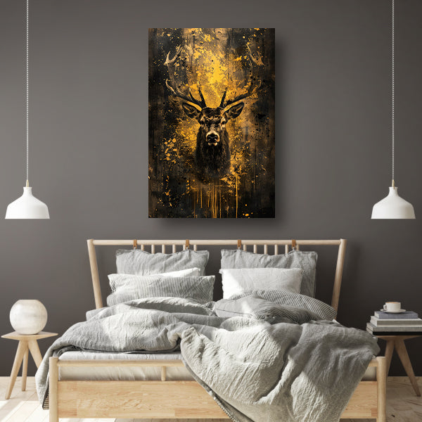 Mystiek hert in abstracte expressieve kleuren poster