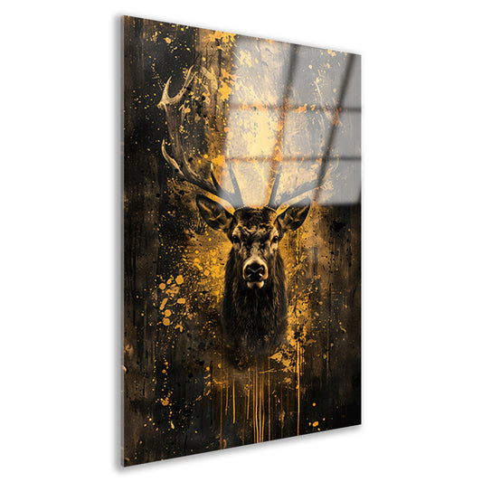 Mystiek hert in abstracte expressieve kleuren acrylglas