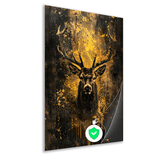 Mystiek hert in abstracte expressieve kleuren poster