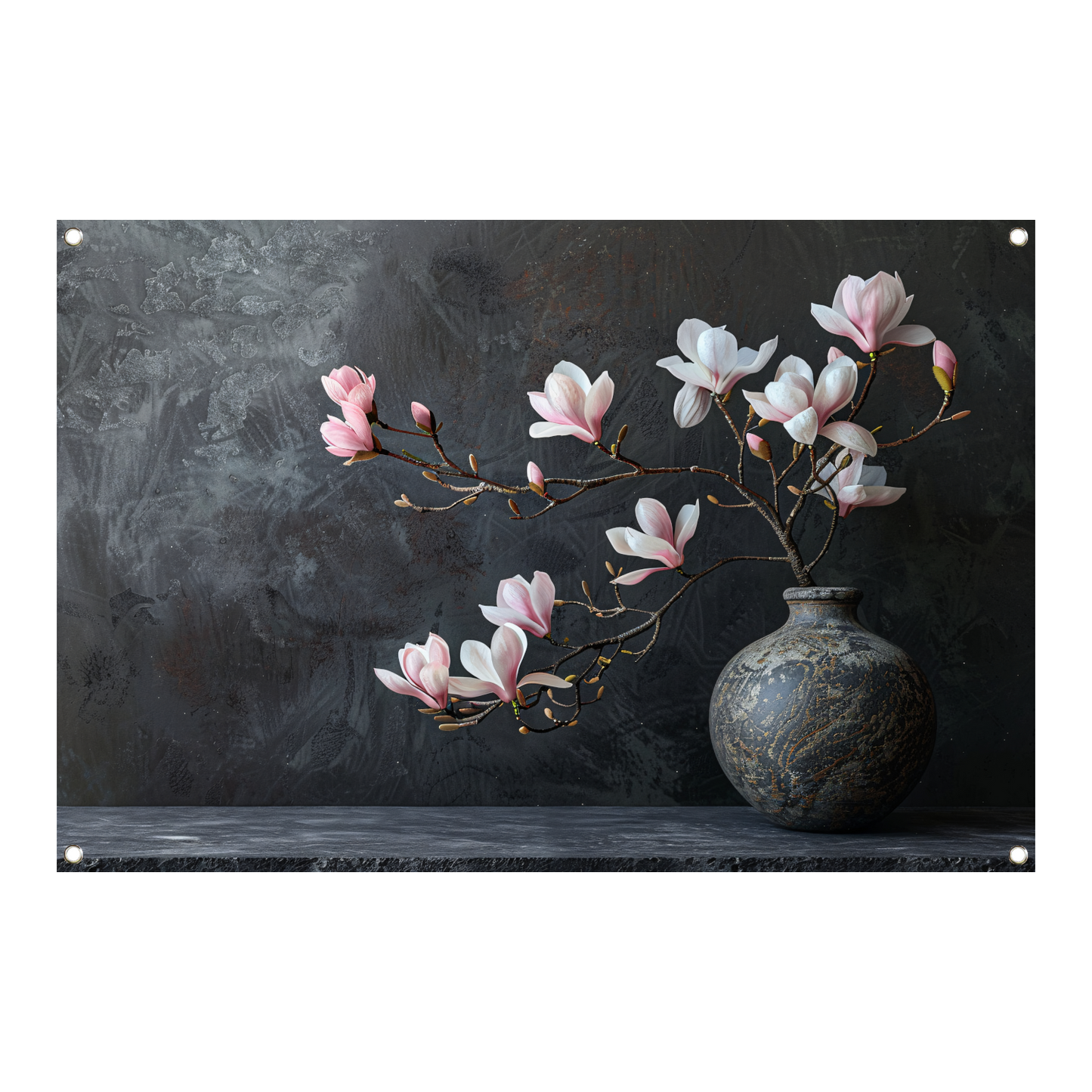 Magnolia en Antieke Vaas Stilleven tuinposter