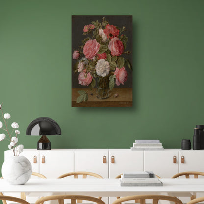 Rozen in een glazen vaas - Jacob van Hulsdonck poster