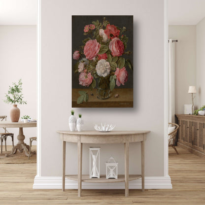 Rozen in een glazen vaas - Jacob van Hulsdonck poster