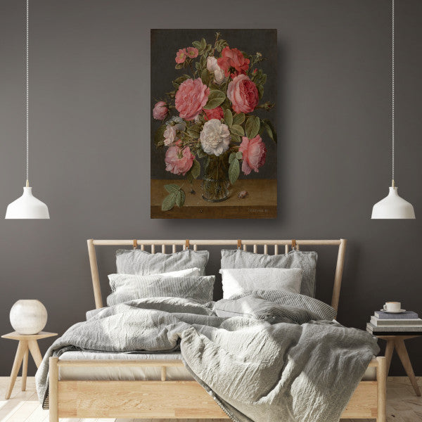 Rozen in een glazen vaas - Jacob van Hulsdonck poster