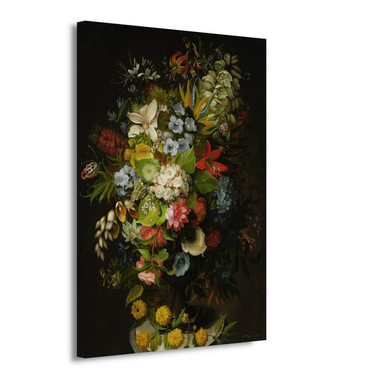 Een boeket bloemen in een vaas - Daniel Schultz canvas