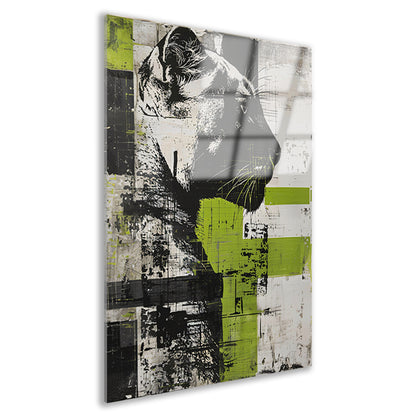 Abstracte schilderij van een zwarte panter acrylglas