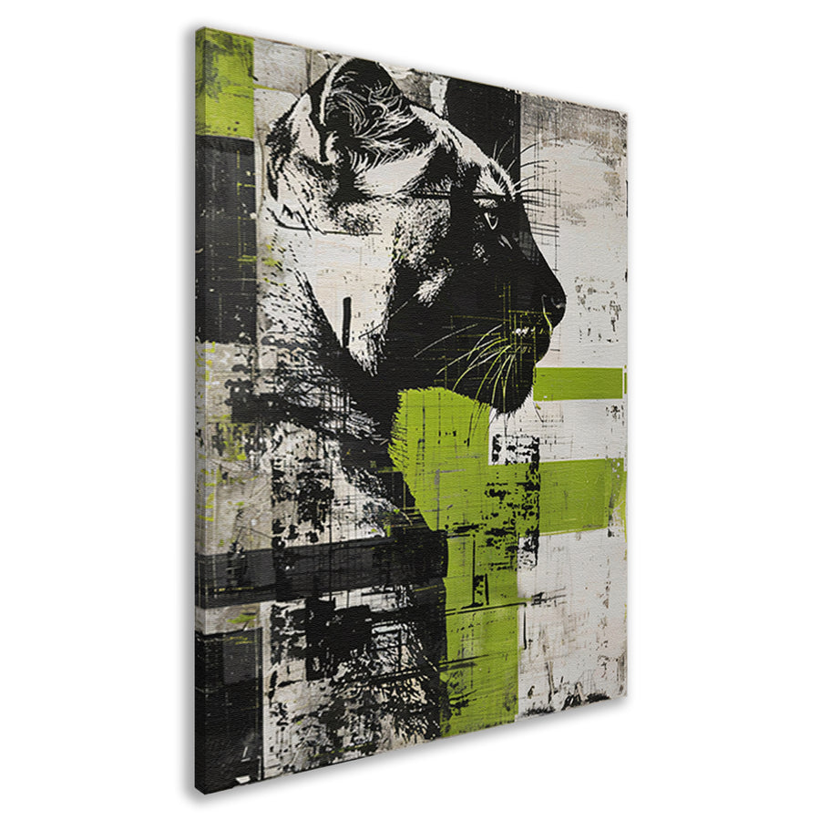 Abstracte schilderij van een zwarte panter canvas