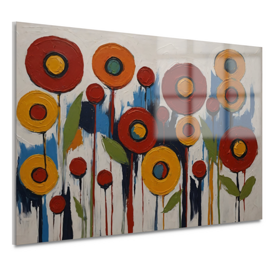 Abstracte Impressies van een Kleurrijk Bloemenveld acrylglas